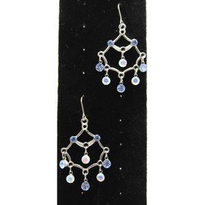 Vintage Crystal AB Chandelier 2"‎ Earrings Silver Tone